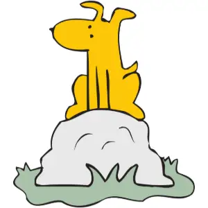 Dog on Rock Clipart
