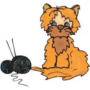 Kitten with Yarn Clipart