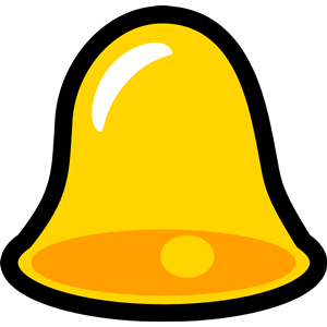 Yellow Bell Icon that looks cool with lots of title words to increase ...