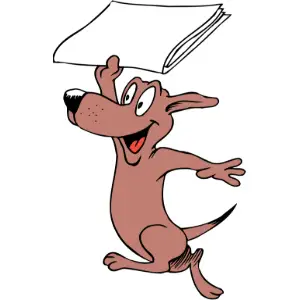 Dog Fetching Paper Clipart