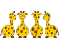 Cartoon Giraffe (front, back and side views)