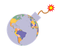 Political Map Earth Globe Bomb