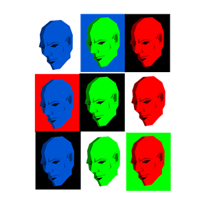 Simple face in different colors