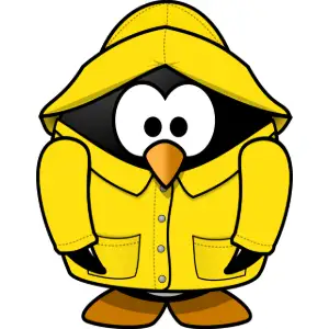 Penguin in the rain Clipart