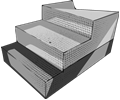 Diamond Pattern Steel Arena Steps