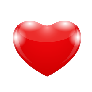 right Red Shiny Heart