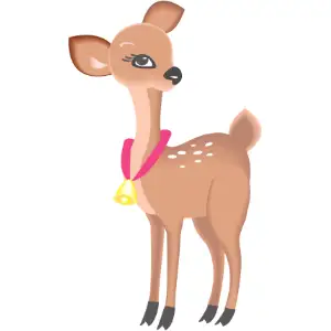 Fawn with Bell Clipart