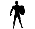 Man With Shield Silhouette