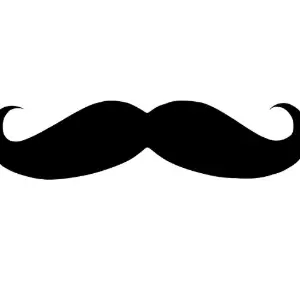black, mustache