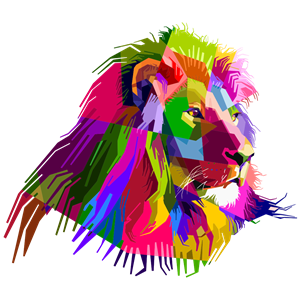 Prismatic Geometric Lion