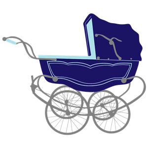 Vintage Blue Baby Stroller Carriage