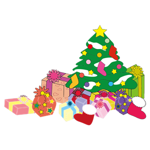 Christmas Tree And Presents Illustration