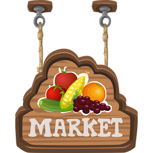 Sign for a fruit & veg market from Glitch