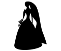 Bride With Flowers Silhouette