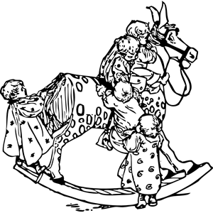 toddlers on a rocking horse