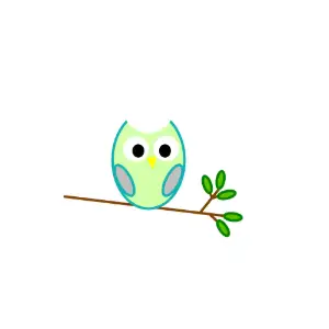 Mint Owl Clipart