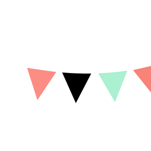 Coral, Mint, Black Bunting