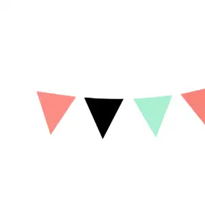 black, coral, mint, bunting