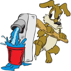 Dog Pumping Water Clipart