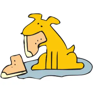 Dog Eating Boot Clipart