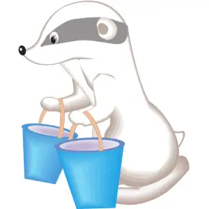 Badger with Buckets Clipart