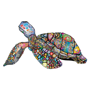 Floral Sea Turtle Line Art 2 Prismatic