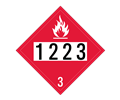 UN 1223 (Kerosene) Flammable Placard (Alpin Gothic CG3)