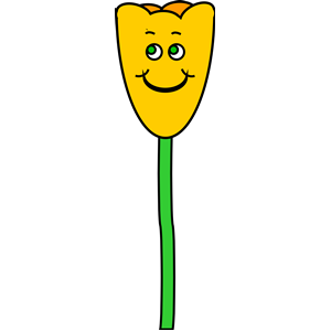 Yellow tulip with smile