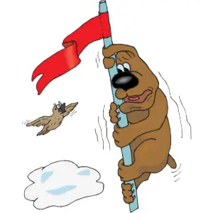 Dog on Flagpole Clipart