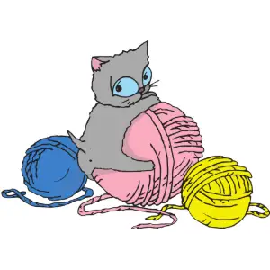 Kitten Yarn Clipart