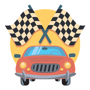 Car And Racing Flags Icon