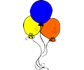 Blue orange and yellow balloons