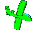 Green cartoon glider