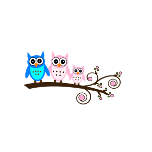 Pink Owl on Branch