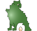 Dinosaur laid an egg