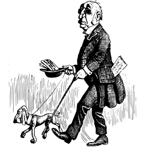 Man Walks His Dog