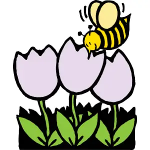 bee and flowers Clipart