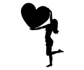 Woman With Big Heart Silhouette