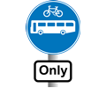 Roadsign Buses and bikes