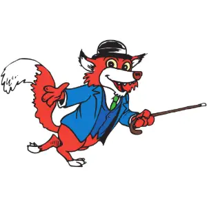 Fox with Cane Clipart