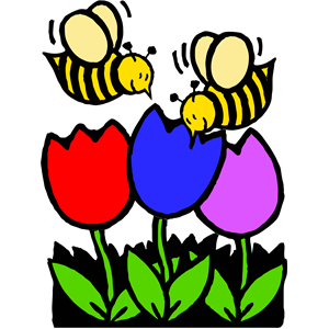 two bees three flowers