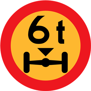 6t wheelbase sign