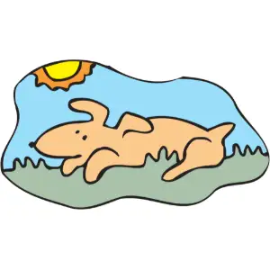 Dog in Grass Clipart