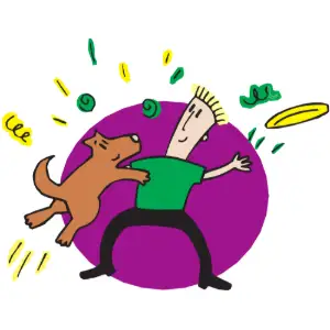 Dog Playing Fetch Clipart
