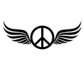 Peace Sign Wings Silhouette