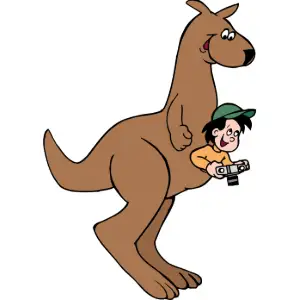 Kangaroo with Boy Clipart