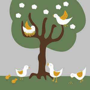 Birds In A Tree