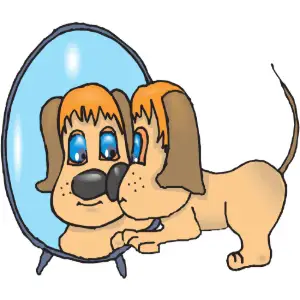 Dog in Mirror Clipart