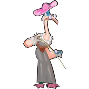 Flamingo Grumpy Clipart