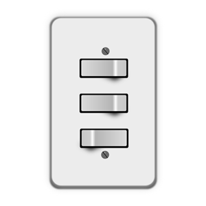 Light switch, 3 switches (two off)
